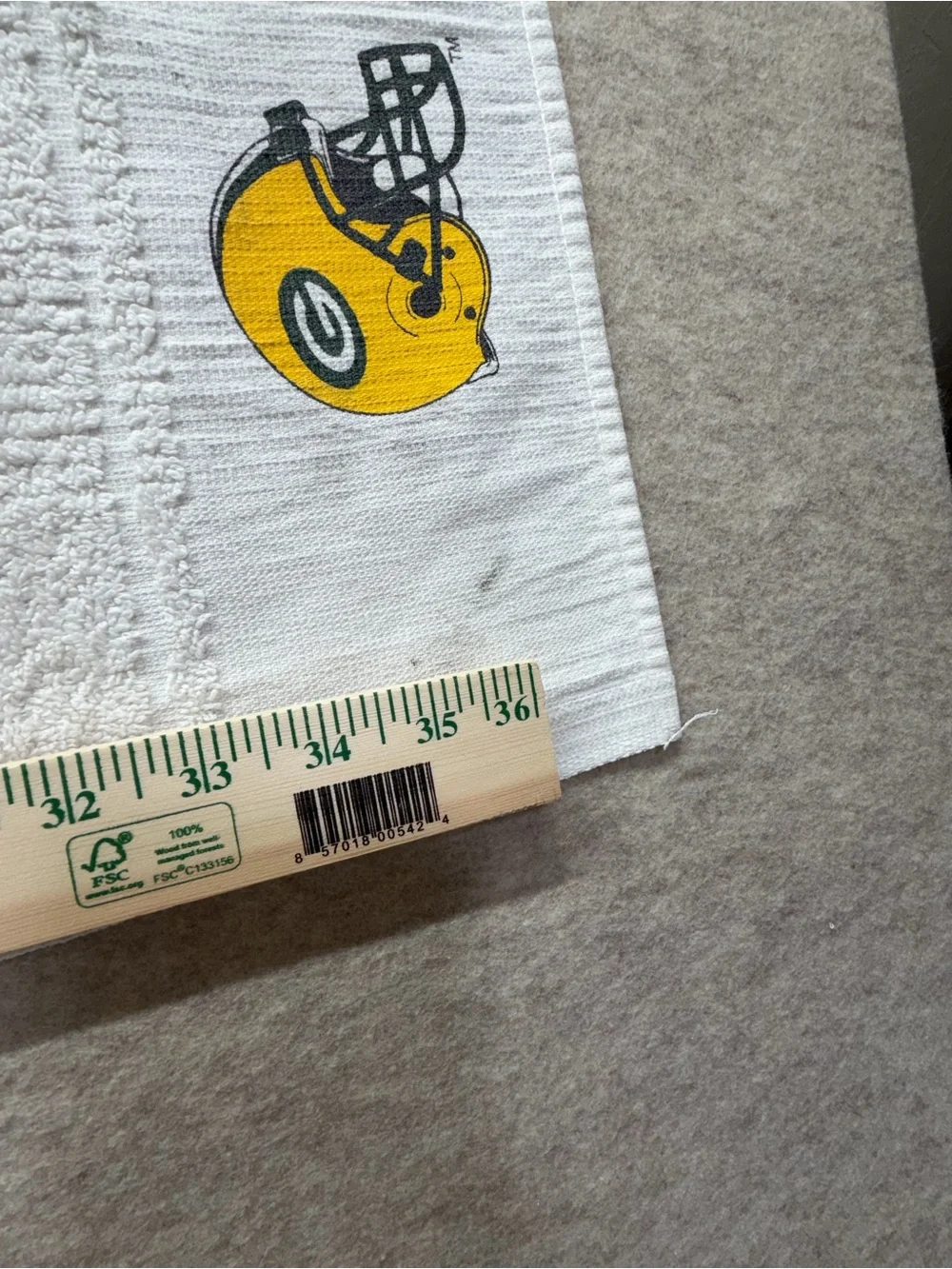 Vintage Green Bay Packers White Logo Hand Towel